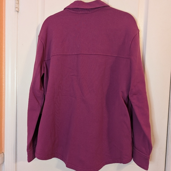 NWT Good American Fleece Shacket Pop Thistle Size 00/0 - Picture 5 of 5